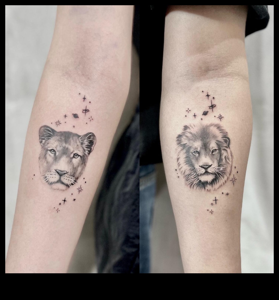 Tintes saplūšana: pāra tetovējumi, kas apvieno sirdis un dvēseles skaistā mākslā